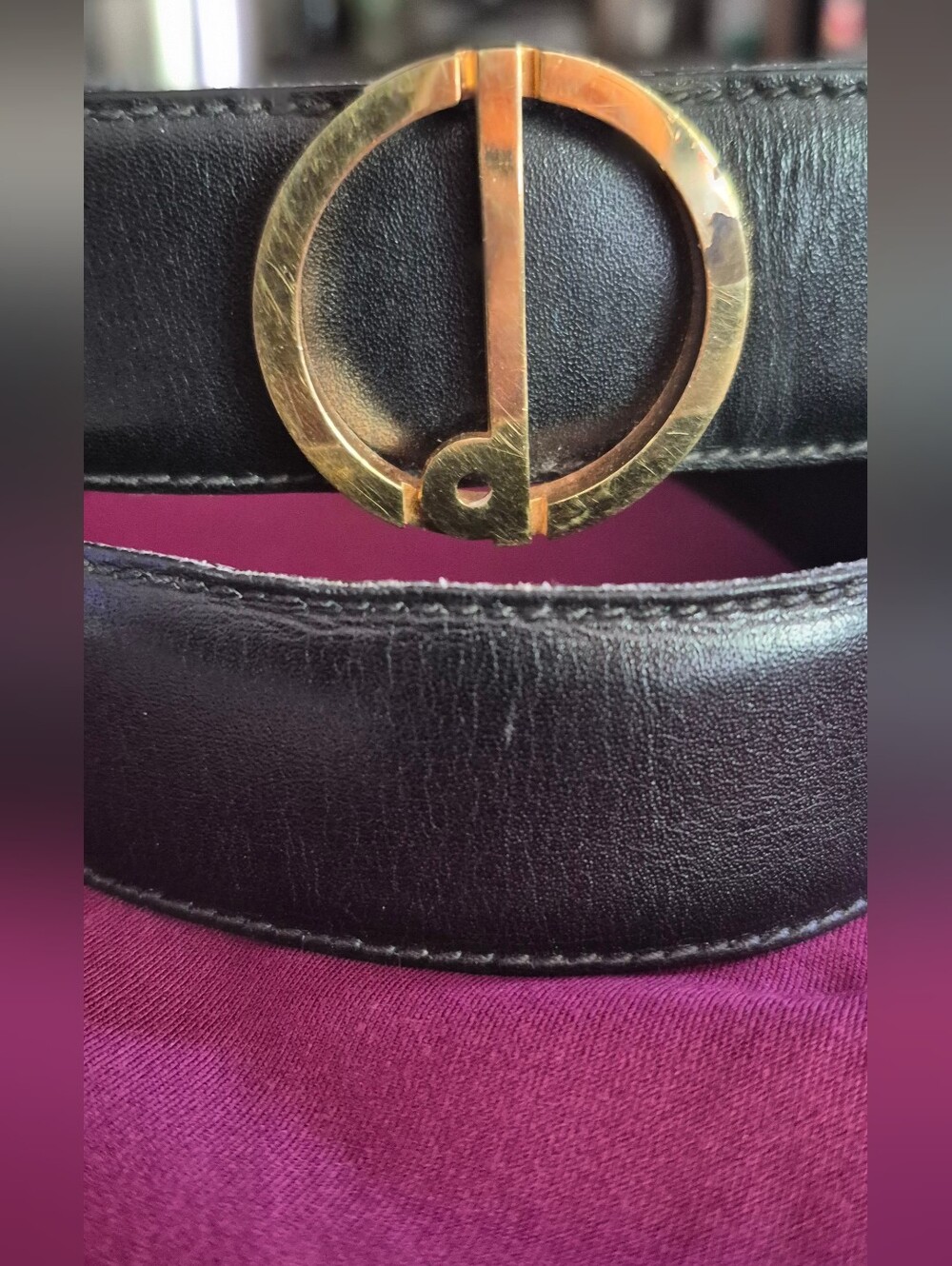 Vintage Dunhill Men's Black Leather Belt. Size 34